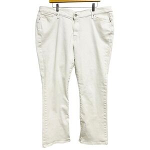 Levi Strauss Classic Straight Jeans Womens 20W White Stretch Denim Plus Size